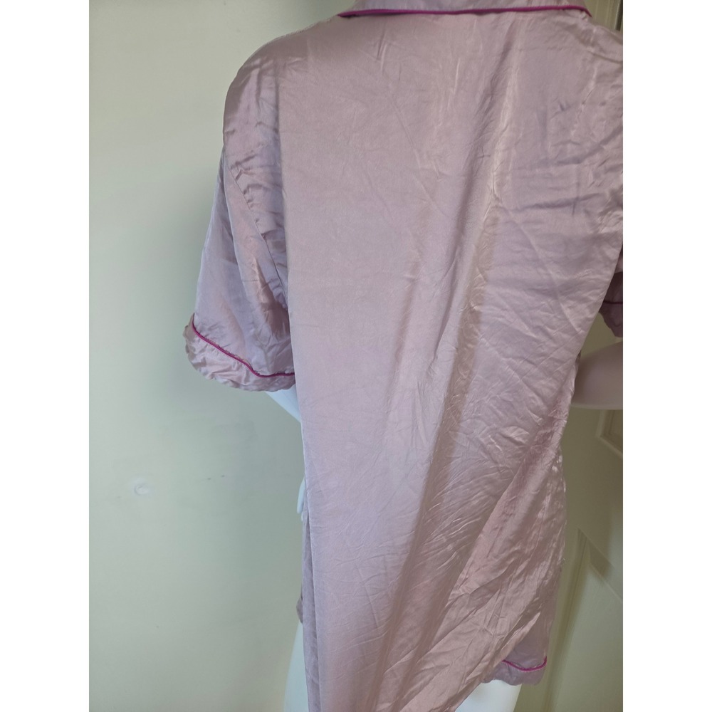 Silksilky 100% Silk Pajama Set Womens Medium Dusty Rose Pink Short Sleeve Shorts - Picture 12 of 12